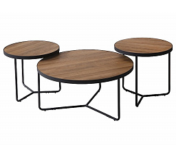 DEMETER II konferencia asztal - 3 asztalos szett, dió/fekete