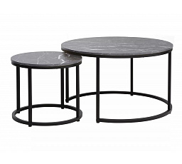 DION konferencia asztal - készlet, fekete márvány hatás/Fekete