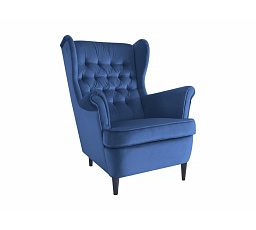 HARRY Velvet fotel, kék Bluvel 86/wenge