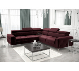 NAROŻNIK ORION I Z FUNKCJĄ SPANIA 255×255 CM - Odcienie bordowego , prawa