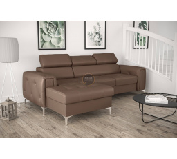 NAROŻNIK ORION MINI Z FUNKCJĄ SPANIA 255x165 CM SKÓRA NATURALNA - Skóry naturalne - Wybierz swój kolor , lewa