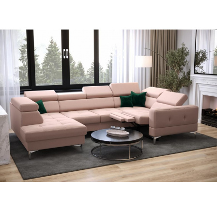 NAROŻNIK TOSCANIA MAX I RELAX Z FUNKCJĄ SPANIA170x350x185 CM - prawa , Odcienie różu NAROŻNIK TOSCANIA MAX I RELAX Z FUNKCJĄ SPANIA170x350x185 CM - prawa , Odcienie różu