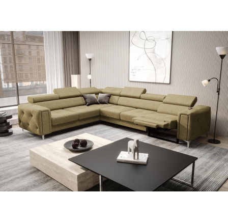 NAROŻNIK Z FUNKCJĄ RELAX ORION I 325x255 CM - lewa , Odcienie oliwkowego