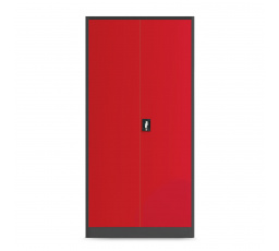 BRUNO fém műhelyszekrény polcokkal, 920 x 1850 x 500 mm, antracit-vörös