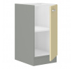 Kuchyňská dolní skříňka KARPO 40 D 1F BB, krémový lesk/šedá