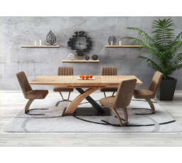 SANDOR 3 étkezőasztal, arany tölgy/fekete