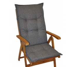 Polstr na teakové zahradní křeslo UNI excelent vysoké - látka voděodolná šedá Duo