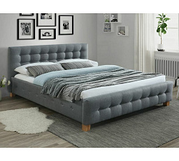 BARCELONA ágy 160x200 cm, szürke szövet 23/tölgy