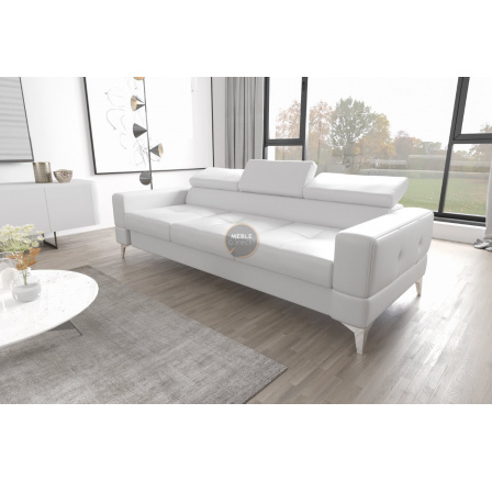 SOFA TOSCANIA III 250 CM SKÓRA NATURALNA - Skóra biała