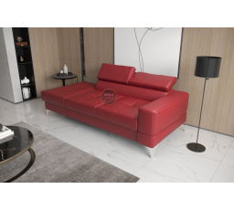SOFA TOSCANIA II SZEZLONG 205 CM SKÓRA NATURALNA - Skóra czerwona , Szezlong po lewej - lewa strona