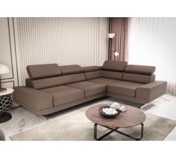 NAROŻNIK MILANO II SKÓRA NATURALNA - Skóra brązowa , prawa