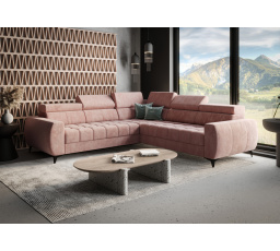 NAROŻNIK ROZKŁADANY PORTO MAX 255X255 CM - prawa , Odcienie różu