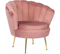 Fotel ANGEL Różowy Welurowy