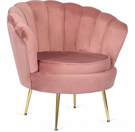 Fotel ANGEL Różowy Welurowy