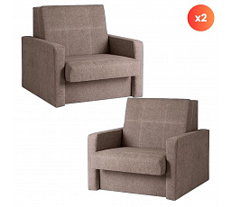 Zestaw 2x Fotel Do Spania Jednoosobowy MILAN 1 Beżowy