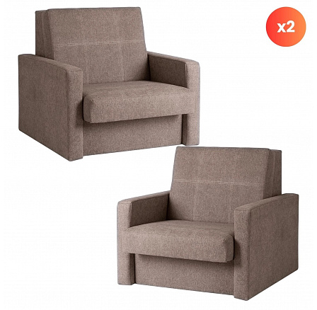 Zestaw 2x Fotel Do Spania Jednoosobowy MILAN 1 Beżowy