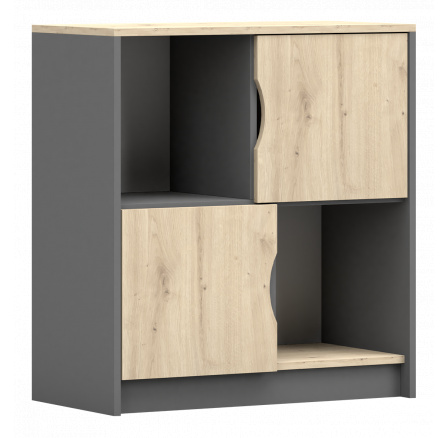 Komód - JOY II 01, Szürke/Dub Artisan