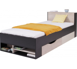 PLANET- PL14 L/P ágy, fekete+tölgy+bézs