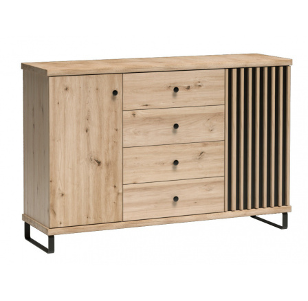 CALI C-4 komód, Artisan/Fekete matt