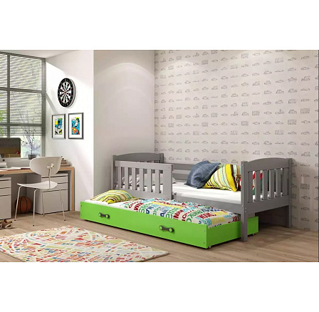 Postel s přistýlkou Kuba II 90x200 grafit/zelená Postel s přistýlkou Kuba II 90x200 grafit/zelená