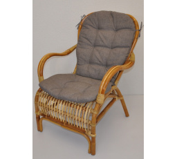 Ratanové Křeslo Sidney - polstr šedý melír