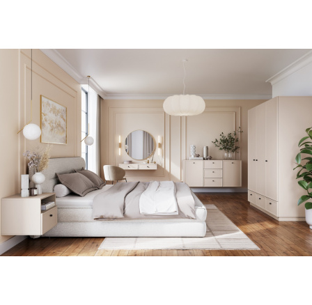 LORINI SZAFKA NOCNA 45 1SZ - cashmere / gałka czarna / wisząca LORINI SZAFKA NOCNA 45 1SZ - cashmere / gałka czarna / wisząca