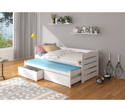 Kétszemélyes ágy matracokkal TIARRO 180x80 Fehér