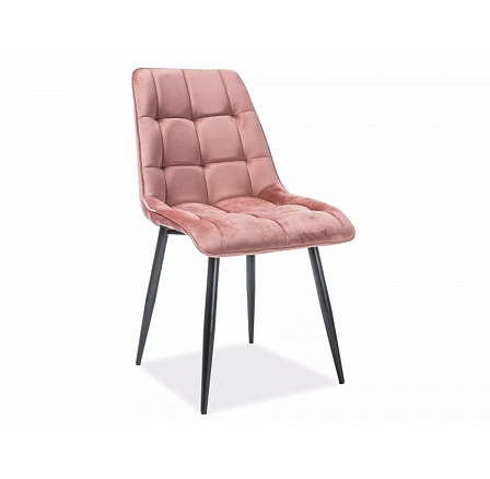 Étkezőszék CHIC VELVET, óarany rózsaszín Bluvel 52/fekete