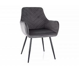Étkezőszék FIG VELVET, Szürke Bluvel 14/Fekete