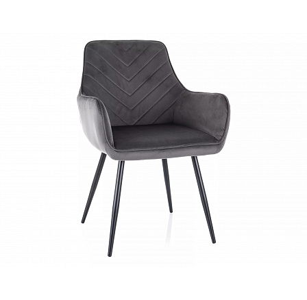 Étkezőszék FIG VELVET, Szürke Bluvel 14/Fekete