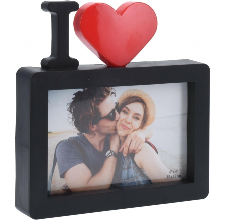 Fényképtartó I love fekete 10x15cm