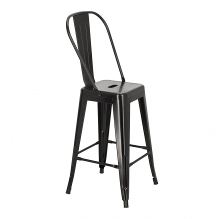 Paris Back bárszék 66 cm fekete, Tolix inspirációval