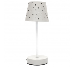 Fehér töltős asztali lámpa áttört csillagokkal