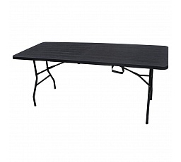 Zahradní stůl 180x74cm, kov, plast, černá, AZ-K1003 BK