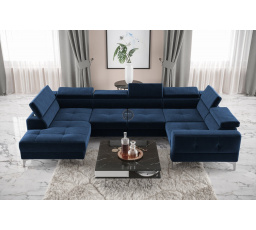 NAROŻNIK ROZKŁADANY TOSCANIA MAX I 170x350x185 CM - prawa , Odcienie granatu