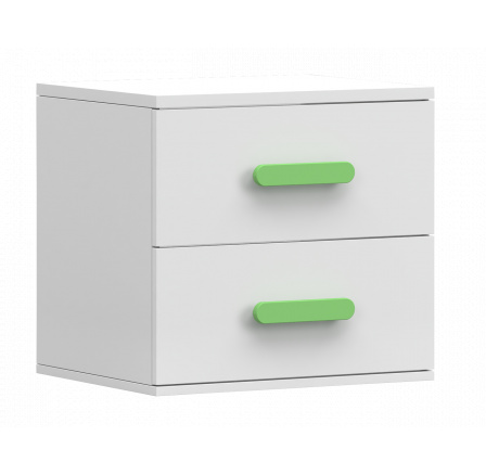 SMYK I - 22 éjjeliszekrény - Fehér Matt/Zöld