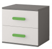 SMYK II - 22 éjjeliszekrény - Szürke/Fehér/Zöld