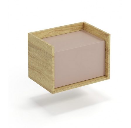 MOBIUS LOWBOARD 1D szekrény, természetes/óarany rózsaszín