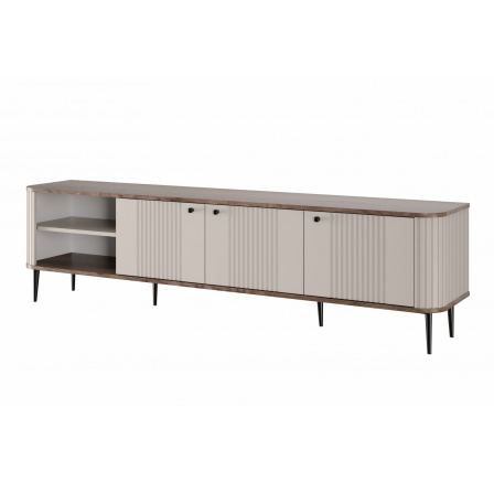 Szafka RTV Vesper 3D 187 cm - kaszmir / orzech / czarne nogi