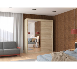 Tolóajtós szekrény tükörrel TOM 180 Sonoma+Sonoma