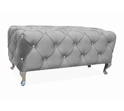 HESTIA VELVET puff, szürke Bluvel 14/ezüst