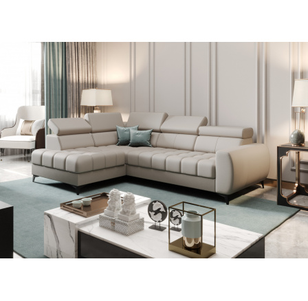 NAROŻNIK PORTO MINI SKÓRA NATURALNA 170x255 CM - lewa , Skóra szara