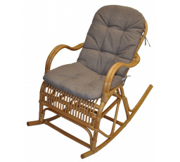 Houpací křeslo Klasik medové - polstr šedý melír 