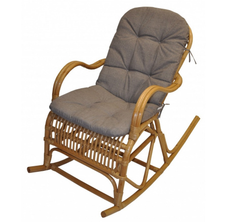 Houpací křeslo Klasik medové - polstr šedý melír 