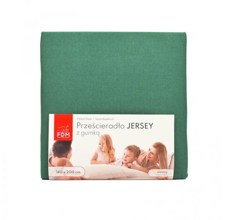 Prześcieradło JERSEY zielone - 100 x 200
