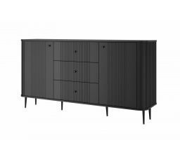 Komoda z szufladami Vesper 160 cm - czarny / czarne nogi
