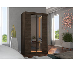 Tolóajtós szekrény tükörrel MARVIN 120 Choco+Choco