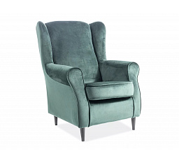 BARON Velvet fotel, zöld Bluvel 78/wenge