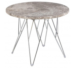 Prunus dohányzóasztal 55 cm márvány szürke/ króm