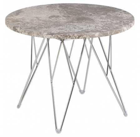 Prunus dohányzóasztal 55 cm márvány szürke/ króm